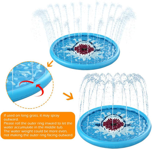 Jasonwell Splash Pad Sprinkler/Play Mat for Kids, Outdoor Inflatable Water Toys for 18+ Months