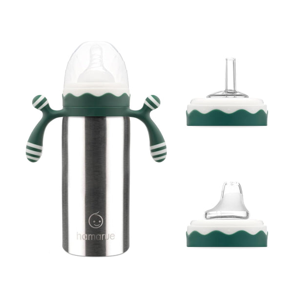 3-in-1 Deluxe Stainless Steel Sippy Cup for Babies and Toddlers | Non-Toxic