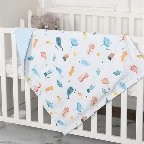 JHION World,59.1x45.3inch) Baby Blanket for Boys Girls, Double Layer Soft Plush Blanket Thicken Warm Kids Blanket