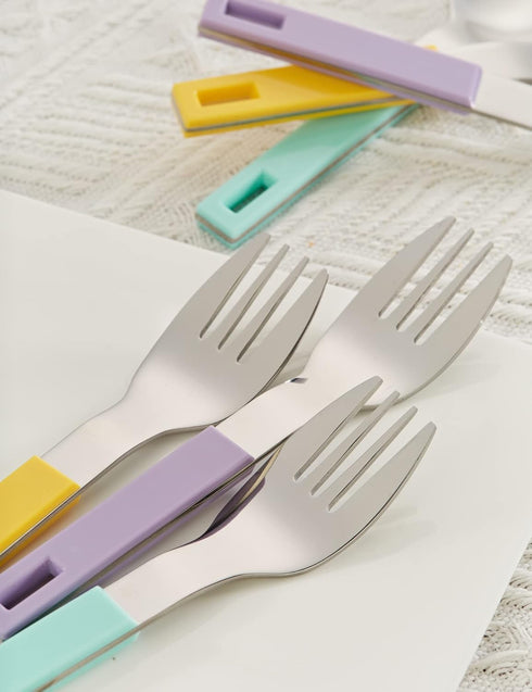 ANNOVA Children's Flatware, 6 Pieces Kids Silverware - Stainless Steel, 3 Safe Forks, 3 Tablespoons, Toddler Utensils