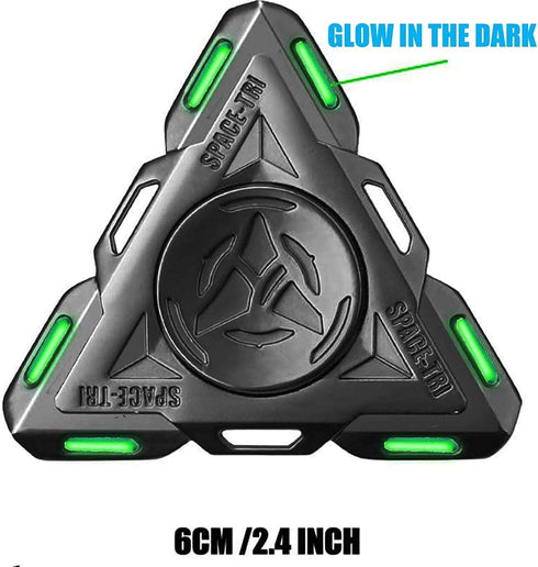 Spaceship Fidget Spinner - Glow In The Dark Spinning Toy, Metal Sensory Gadget, Best Gift for Kids & Adults