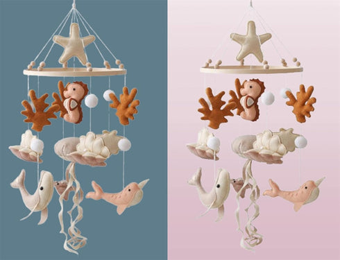 Ceecolia Ocean Life Theme Crib Mobile,Baby Boys Girls Ocean Mobile,Gender Neutral Baby Mobile,Nursery Mobile Soothe