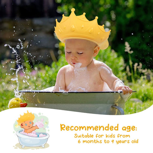 2PCS 0-9 Baby Shower Cap for Kids, Adjustable Baby Hair Washing Shield Toddler Visor Hat for Eyes and Ears Protection