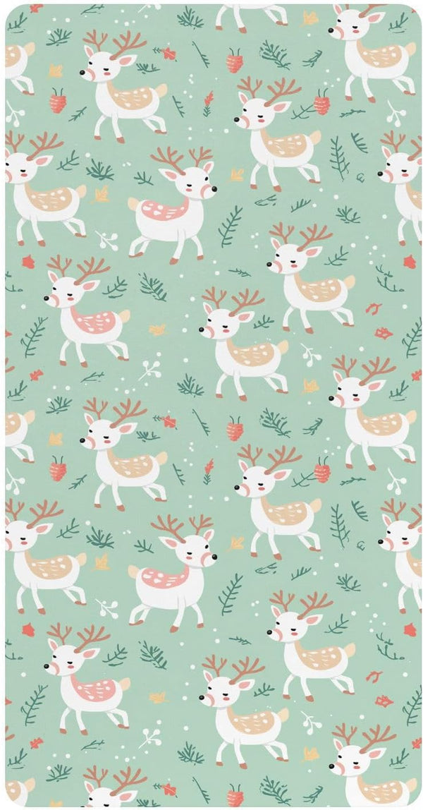 miaozhen Cotton Baby Crib Sheets Soft Funny Cute Deer Toddler Mattresses for Nursery