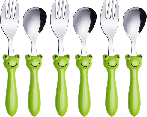 ANNOVA Kids Silverware 6 Pieces Set, Children's Flatware - Stainless Steel Cutlery - 3 Safe Forks, 3 Dinner Spoons