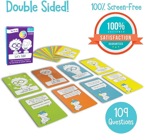 Let's Talk Conversation Cards - Engaging Family Game for Kids, Perfect Conversation Starters, Boost Confidence & Emotional Intelligence - Ideal Gift for Kids Ages 4-6+
