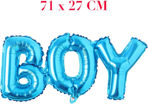 Boy Girl Connection Letter Foil Balloons, Children Party Decoration Birthday Balloons, Inflatable Helium Balloon, Blue