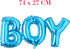 Boy Girl Connection Letter Foil Balloons, Children Party Decoration Birthday Balloons, Inflatable Helium Balloon, Blue