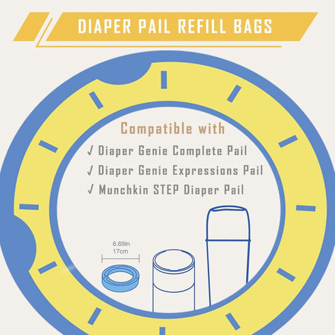 Ropassor (1120count) 4 Packs, 7-Layer Diaper Pail Refill Bags for Munchkin Step Diaper PailGenie & Complete/Expressions