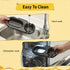 Rivonthex Universal Stroller Snack Tray, Stroller Tray Attachment with Flexible Silicone Arm Gripper & Deep Cup Holder