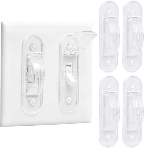 Wall Switch Guard, Childproof Light Switch Cover Guard, Toggle Style Protection for Light Switch, 4 Pack, Clear