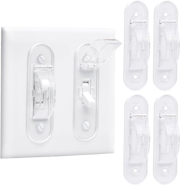 Wall Switch Guard, Childproof Light Switch Cover Guard, Toggle Style Protection for Light Switch, 4 Pack, Clear