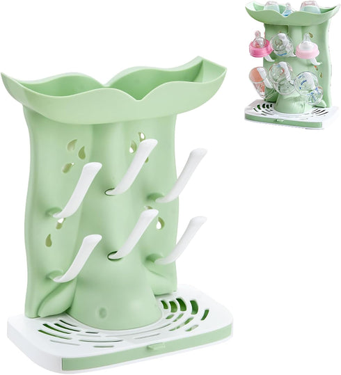 PandaEar Baby Bottle Drying Rack, Countertop Vertical Rack Detachable Travel Bottle Rack,