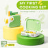 Set Set,Safe Set Toddler Cooking with Storage Box-Kids Kitchen PP Material Montessori Kitchen Tools for Real