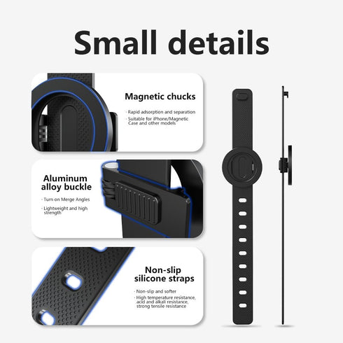 Lusinus Magnetic Stroller Phone Holder Compatible with MagSafe, One-Hand Adjustable Strap Mount for YOYO and UPPAbaby