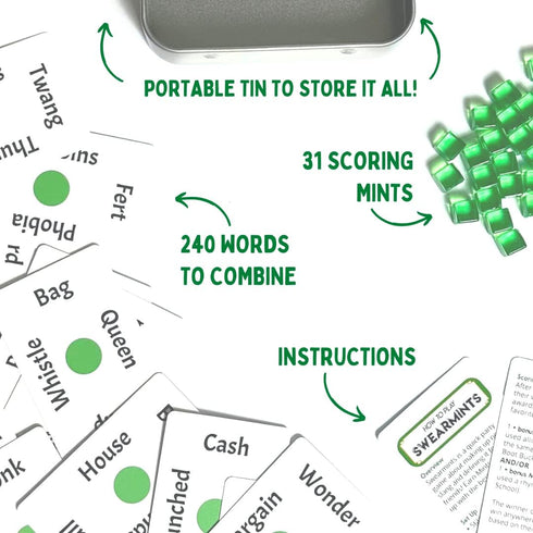 Swearmints | The Portable Party Game That Fits in Your Pocket | Unique Gift Idea for 3-5 Players, Ages 14+