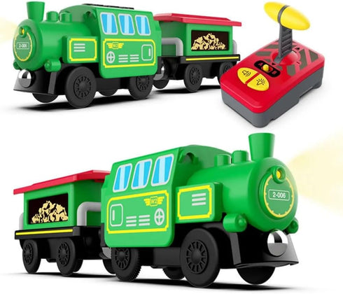 Set Battery Operated Locomotive Train for Wooden Train Tracks, Powerful Engine Train Vehicles Train Electric Remote