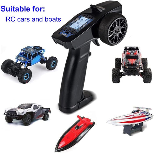 Turbo Racing P32 91803G-C, 2.4G 4CH RC Remote and Receiver Controller, Waterproof Radio Transmitter for RC Car