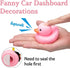 wonuu Pink Duck Car Dashboard Decorations Rubber Duck Car Ornaments with Propeller Helmet Sunglasses Gold Chain