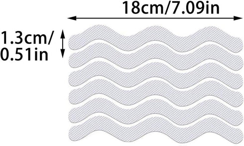 Generic 6Pcs S Shaped Anti Slip Strips Waterproof Safety Shower Stickers Self-Adhesive Non Tape for Bathtub Stairs