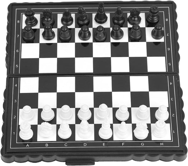 Portable Lightweight Plastic Folding Chessboard, Magnetic Chess Set for Traveling, Chess Board Game