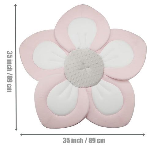 5 PandaEar Baby Bath Pad for Infant Newborn | Soft Flower Petals for Sink Bathtub Essentials Shower Gift (Pink)