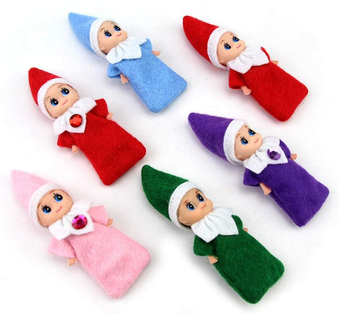 WULEEUPER Tiny Baby Elf Doll | Christmas Miniature Elf Doll | Xmas Decoration Gift (Red Boy)
