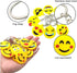64 Pack Mini Emoticon Keychain Plush (16 expressions), Cute Keychains for Kids, Party Favors, Valentine's Day Gifts