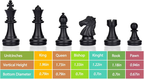 Chess Set with Folding Magnetic Travel Board and 2 Extra Queens for Kids and Adults