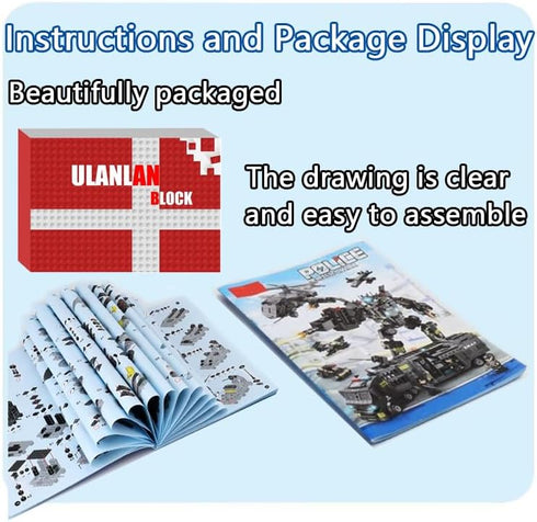 Building Block Robot 27 in 1 SWAT Police Command Truck Kit, 585 PCS Educational Toys for Kids Age 6-12