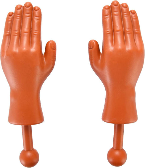 DR DINGUS Tiny Hands (1 Pair, Dark Tone) - Mini Puppet Toy Hands for TikTok Videos & Family Fun