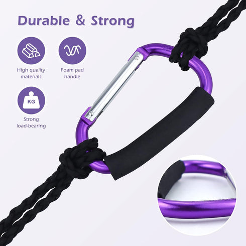 JIALEEY Strong Large Durable Buggy Carabiner Stroller Hooks, Mummy Clip for Pram, Pushchair, Grocery Holder, 2 Pack
