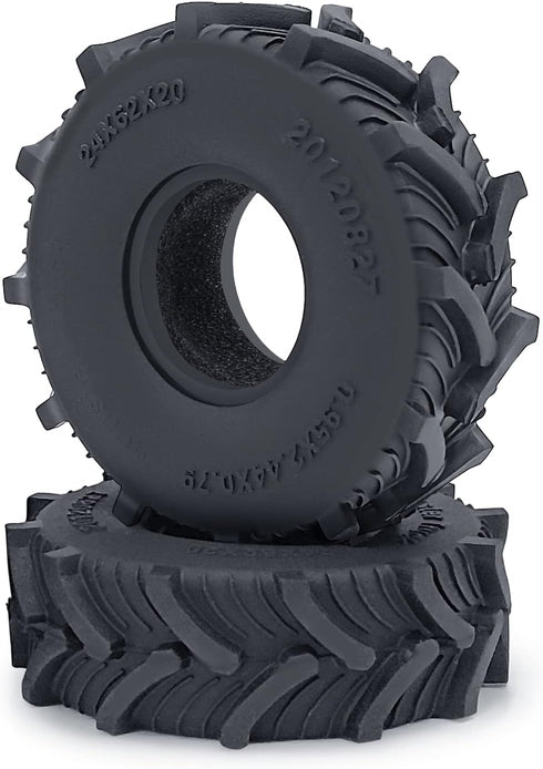 1.0inches Mud Tires 4pcs 62mm Rubber Crawler Wheel Tires for 1/18 TRX4M 1/24 Axial Scx24 Deadbolt C10 JLU CRC B-17 AXI00005 AXI00006 Upgrade