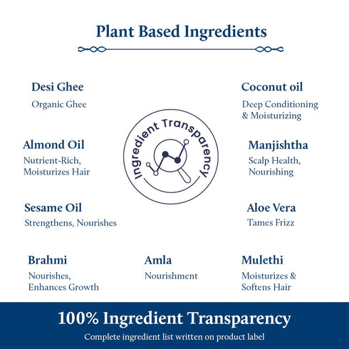 (18 200 ml) Blue Nectar Ayurvedic Baby Hair Oil with Organic Ghee, Almond Oil, Coconut Oil & Olive Oil for Hair