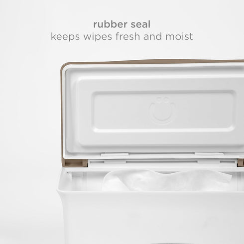 Ubbi Baby Wipes Dispenser with Weighted Plate and Secure Seal, Nursery and Baby Registry Essential to Keep Wipes Fresh