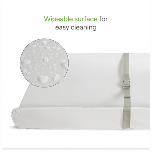 (14.75" 31"), Munchkin Secure Grip Baby Diaper Changing Pad for Dresser, Waterproof and Wipeable, Contoured, Standard