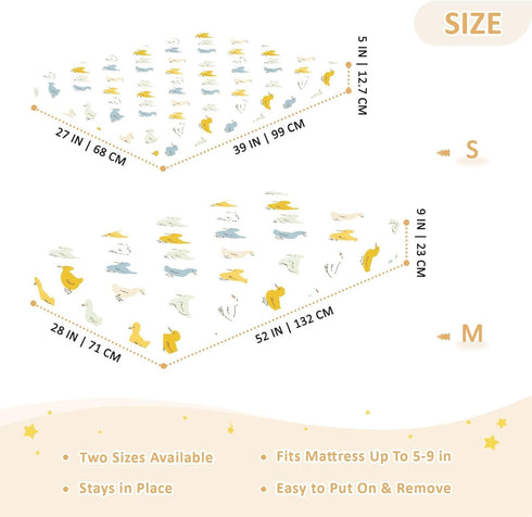 miaozhen 1 Pack 52x28 Cotton Baby Crib Sheets Ultra Soft Mallard Duck Offwhite Toddler Bed Cover for Nursery Decor cuna