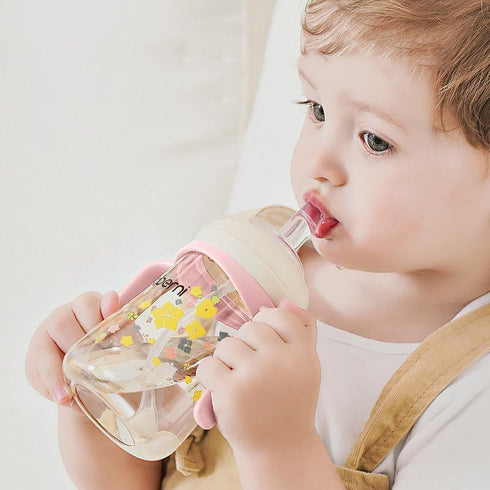 240ml/8oz, 6+ Orange/3Pack Oberni Baby Sippy Cup Toddler Water Drinking Bottle with Non-Spill Valved Spout for Months