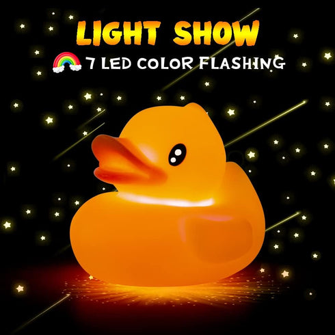 Woby Bath Toys for Toddlers 1-3 - No Hole Light Up Baby Bathtub Toys with Colorful Flashing LED Light (Funny Forest