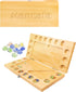 JstFrU 4 Players Mancala Board Game, Solid Wood Folding Mancala Board with Multi-Color