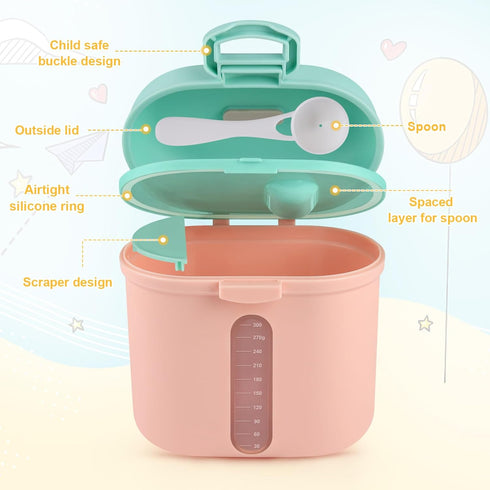 Accmor 12.7oz/360g Baby Formula Dispenser On The Go, Portable Milk Powder Formula Dispenser with Scoop,Formula