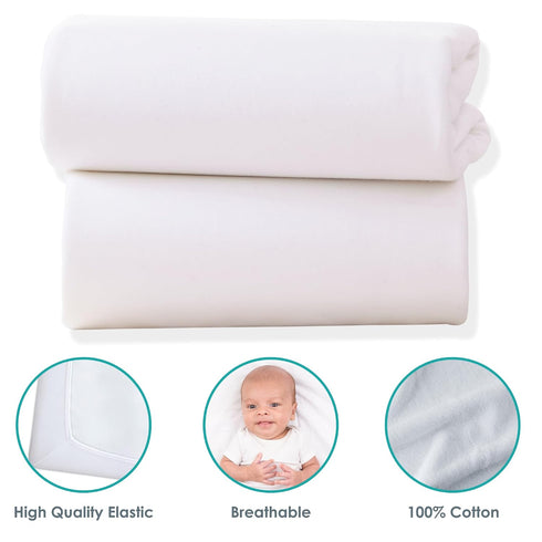 CLAIR DE LUNE 2 CL3029 Baby - x Fitted Cotton Jersey Interlock Cot Bed Sheets White