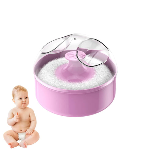 Generic Soft Powder Puff and Container - Body Dusting Powder Container with Puff | Clear Powder Dispenser | Empty