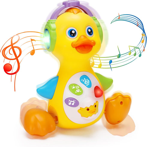 Baby Musical Duck Toy for Tummy Time, Light Up Infant Toys for 0-18 Months, Birthday Gifts for Boys & Girls