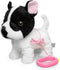 YH YUHUNG Walking French Bulldog Toy with Leash, Black & White Frenchie
