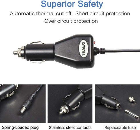 12 Volt Car Vehicle Lighter Adapter for Spectra S1, S2 Breast Pump, Replacement Power Adapter for Models After Feb 2015