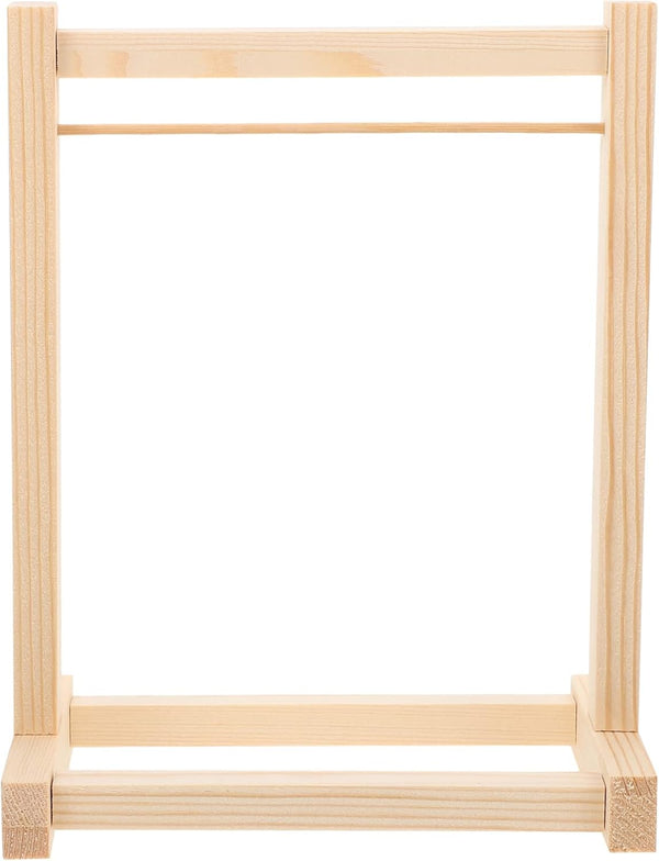 Operitacx Wooden Doll Dress Rack - Mini Coat Hanger for Dollhouse Clothing Accessories