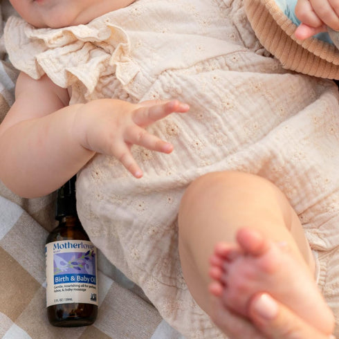 (2 oz) Motherlove Birth & Baby Oil Gentle Lavender-Infused Oil for Perineal, Labor & Baby MassageNon-GMO, Organic Herbs