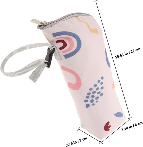 Yardwe Bottle Insulated Carrier Bag for Infants, Large Capacity Thermal Bottle Cooler Tote with Aluminum Lining, Beige
