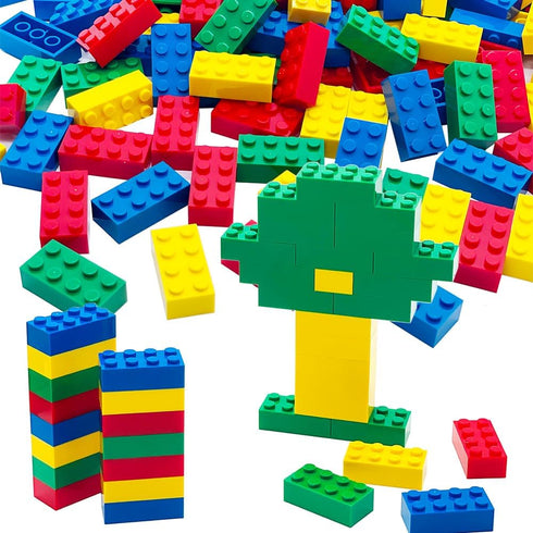 120Pieces Classic Building Bricks Toy Set 2x4 MOC Basic Parts Compatible with Major Brands STEM Toys for Kids 6+
